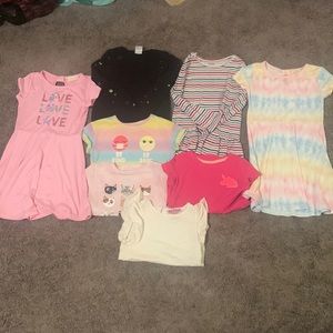 Girl’s Size 6 Dresses Shirts And Sweater Bundle of 8